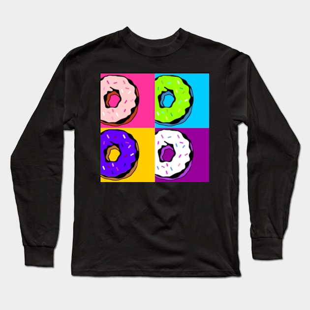 Donut Pop Art Long Sleeve T-Shirt by ArtFactoryAI